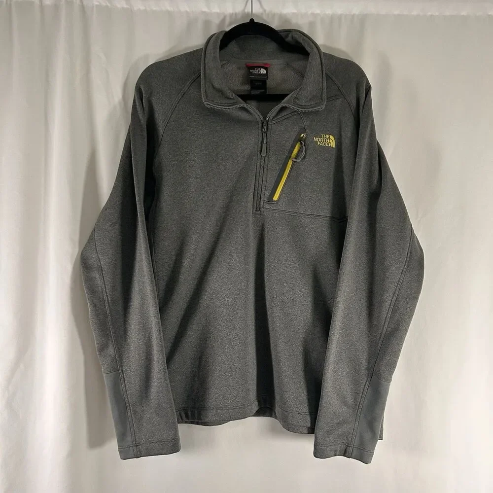 The North Face Jacket Men's Large Grey 1/4 Zip Pockets Turtleneck Pullover